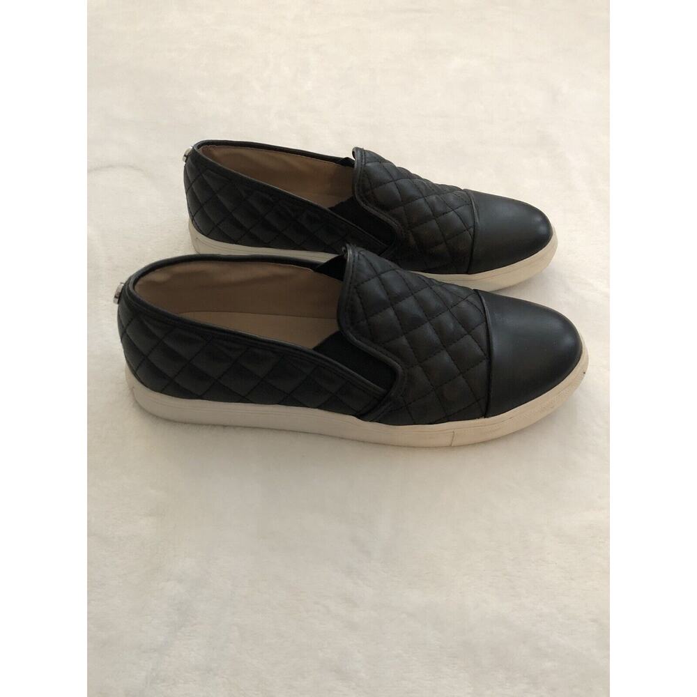 Steve Madden‎ Womens Shoes 9M Zaander Black Quilted Slip On Sneaker Classy Boho